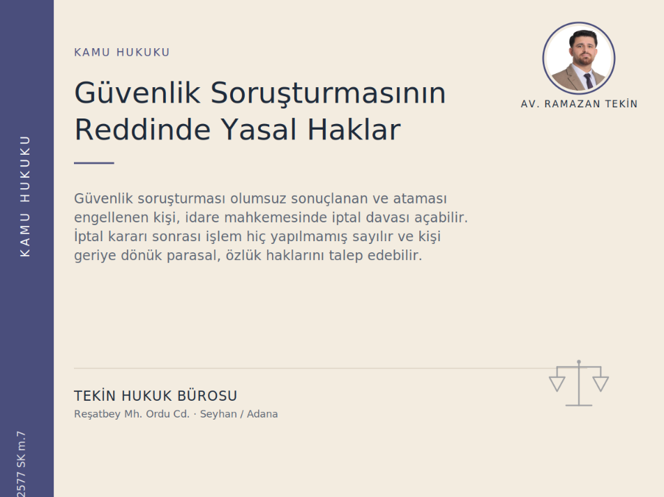 Güvenlik Soruşturması ve Arşiv Araştırması