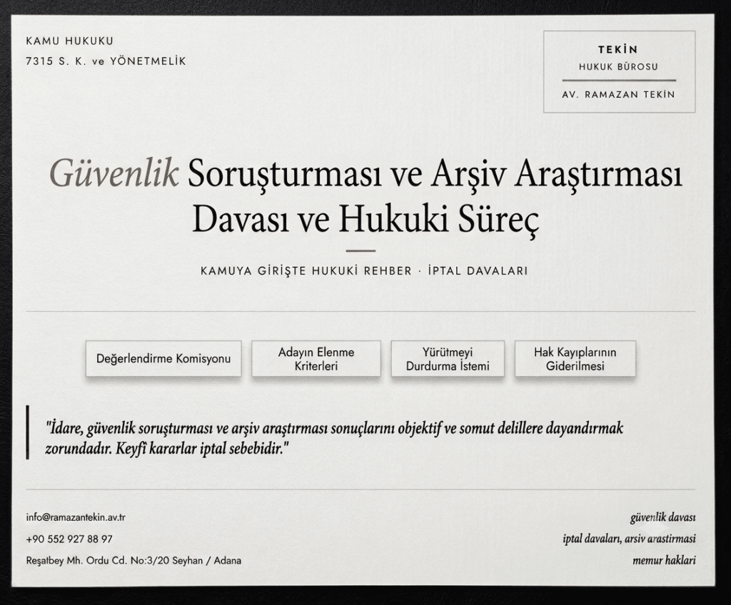 Güvenlik Soruşturması ve Arşiv Araştırması