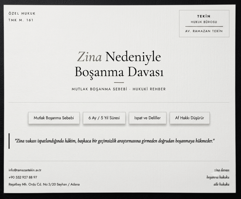 Zina Nedeniyle Boşanma Davası