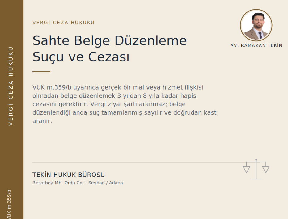 sahte belge düzenleme suçu
