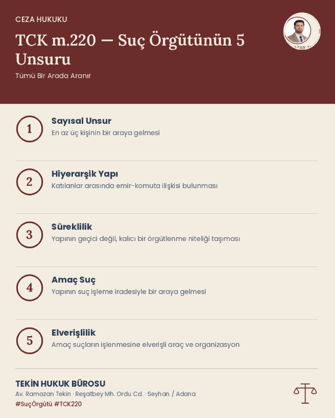 suç örgütü kurma yönetme veya üye olma suçu